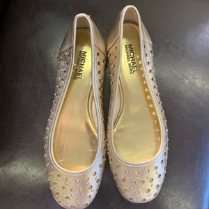 Michael Kors size 7.5 gold flats